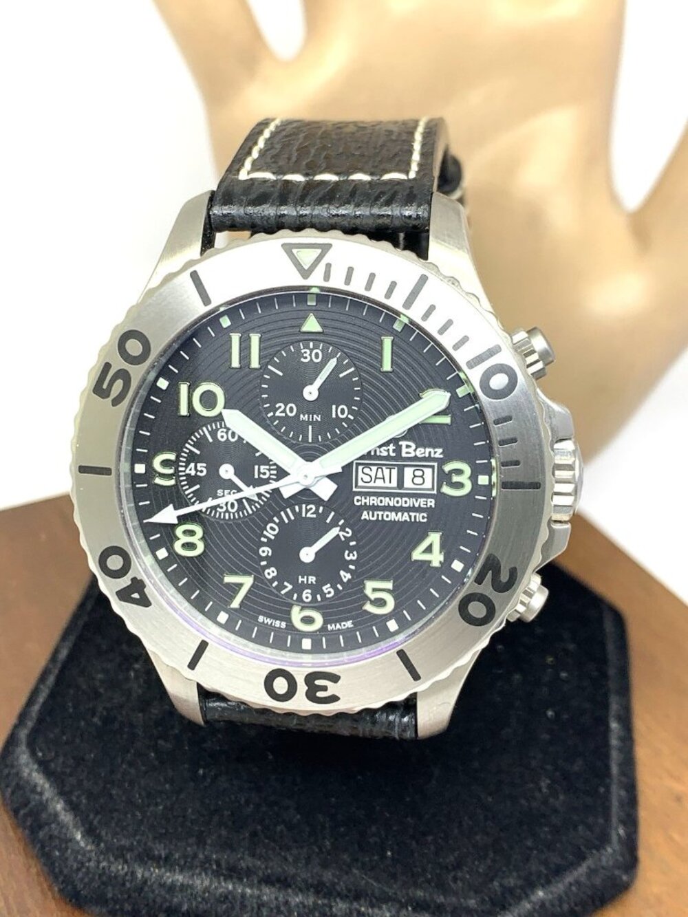 Ernst Benz Men's Watch GC10721 Chrono Diver Swiss Automatic Black Dial 47mm